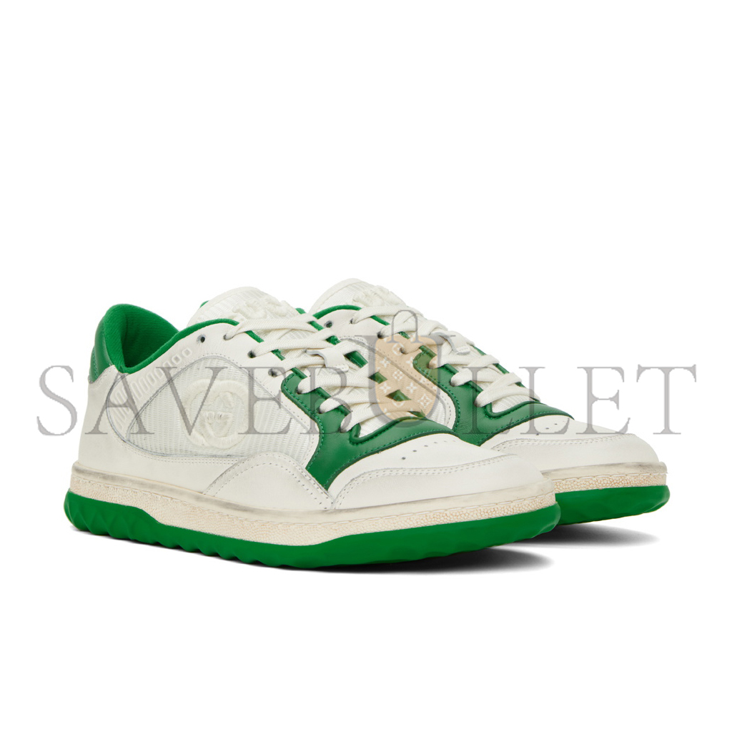 GUCCI OFF-WHITE & GREEN MAC80 SNEAKERS 